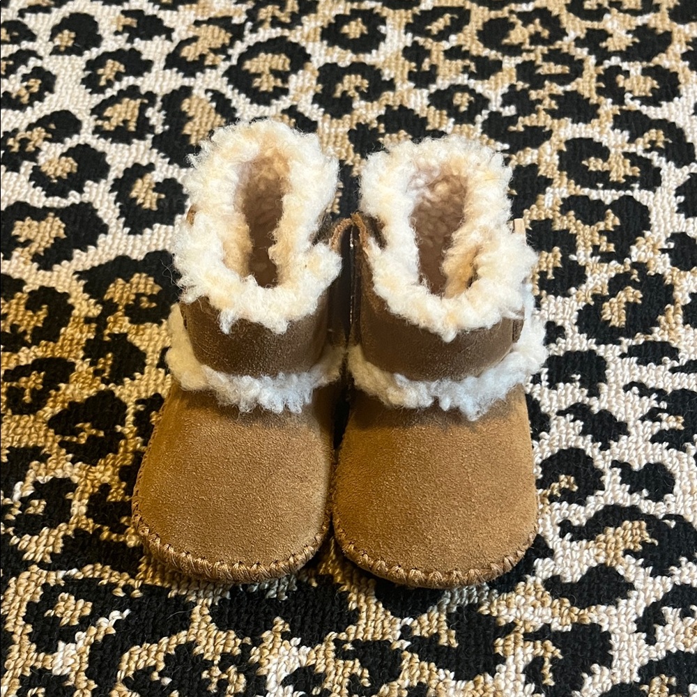UGG Tan Infant Boots with Cream Fur